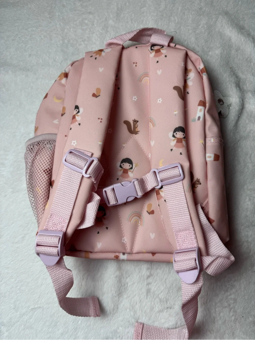 NWOT Pink Fairy Print Kids Preschool Backpack 10 in